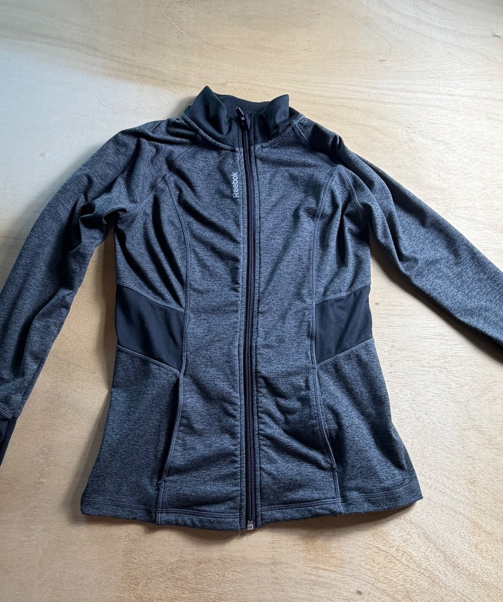 Reebok Women's Full Zip Athletic Jacket Size XS Gray Black